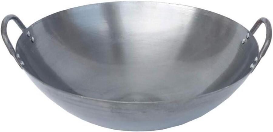 Gietijzeren Wokpan Koekenpan Ouderwetse Ijzeren Pot Thuis Koken Ongecoat Gietijzer 40cm Zwart