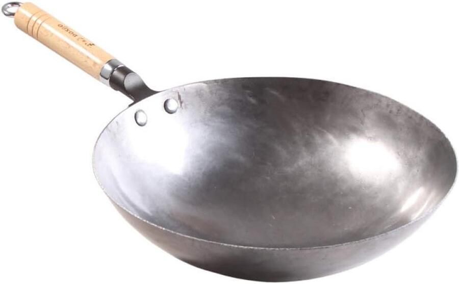 Gietijzeren Wokpan Roerbakpan Met Deksel Gezond Koken Antiaanbak Eigenschappen 36 cm Zwart