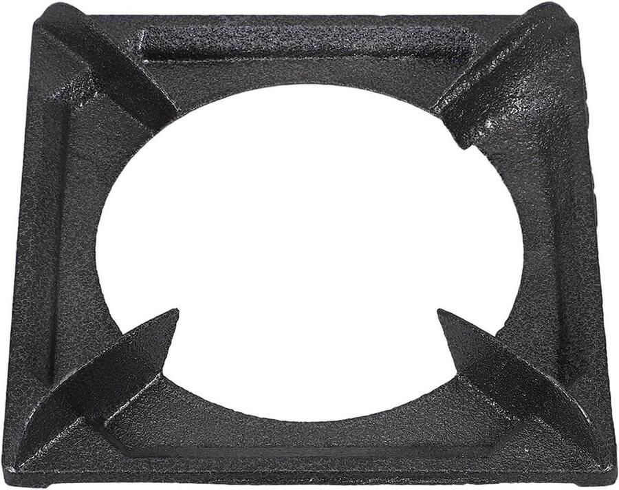 Gietijzeren Wokring Pannendrager Gasfornuis Gelijkmatige Warmteverdeling Antislip Ondersteuning 17.8 x 17.8 x 4 cm Zwart