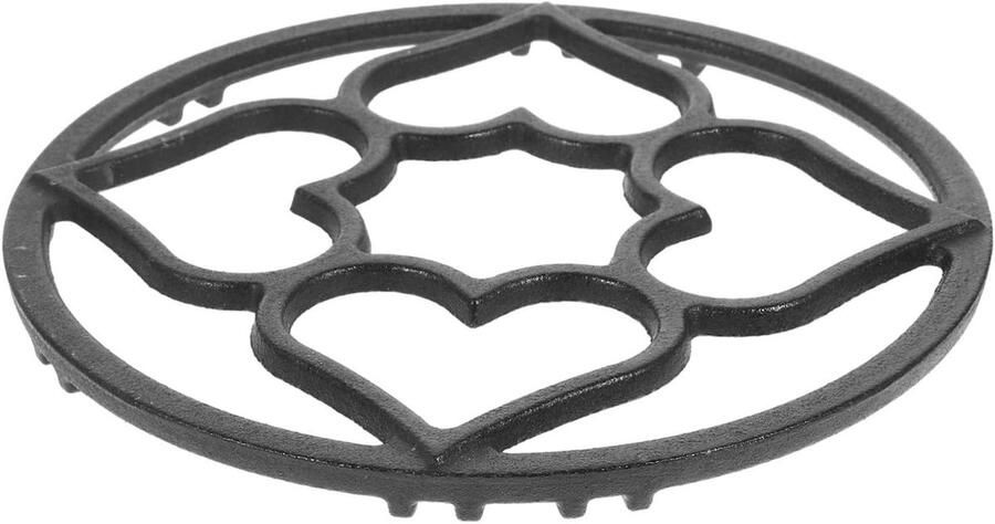Gietijzeren Wokring Pannenhouder Gasfornuis Stabiel Koken Hittebestendig IJzer 19x19x1.1 cm Zwart