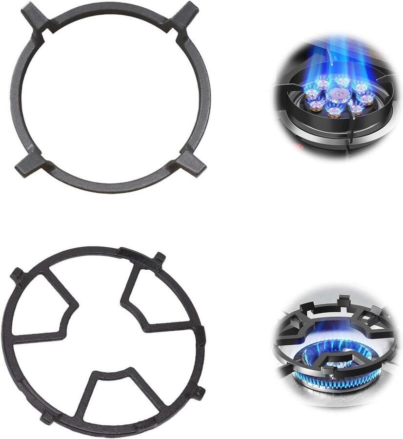 Gietijzeren Wokringen Antislip Ondersteuning voor Gasfornuis Universele Pannendrager (2 Stuks)