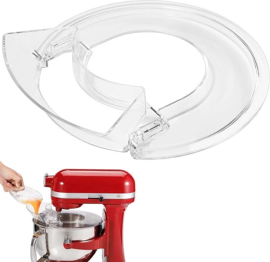 Gietschild Mixer Spatbescherming Kom Bakken Zonder Knoei Verwijderbare Schenktuit 5.5-7 Liter Transparant