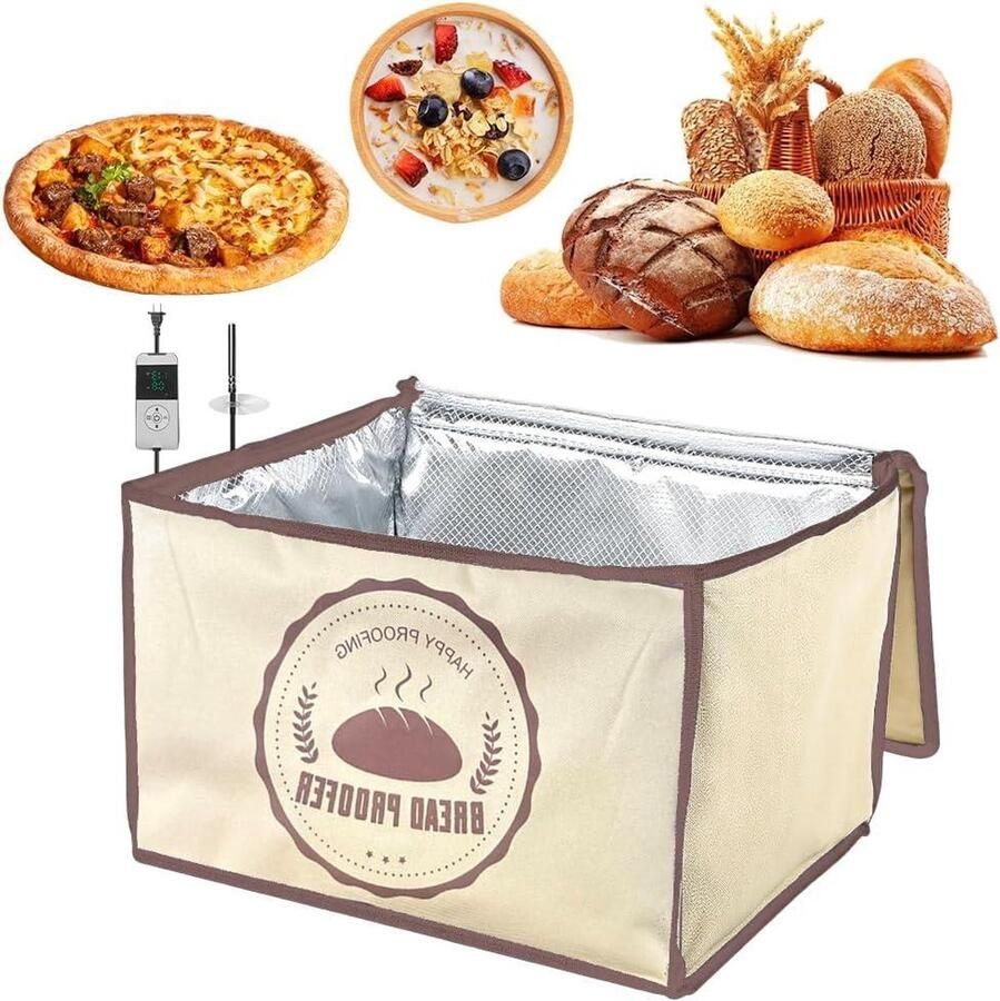 Gistendoos Zuurdeeg Broodgistbox Rijstbox Constante Gisting Brood Instelbare Temperatuur Timer 30 Liter Grijs