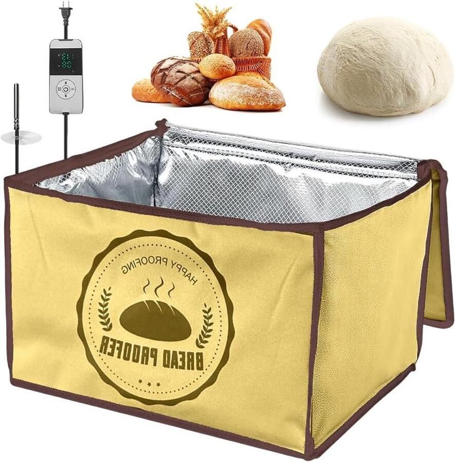 Gistendoos Zuurdeeg Deegbox Pizza Brood Fermenteren Temperatuur Timer 30 Liter Zwart