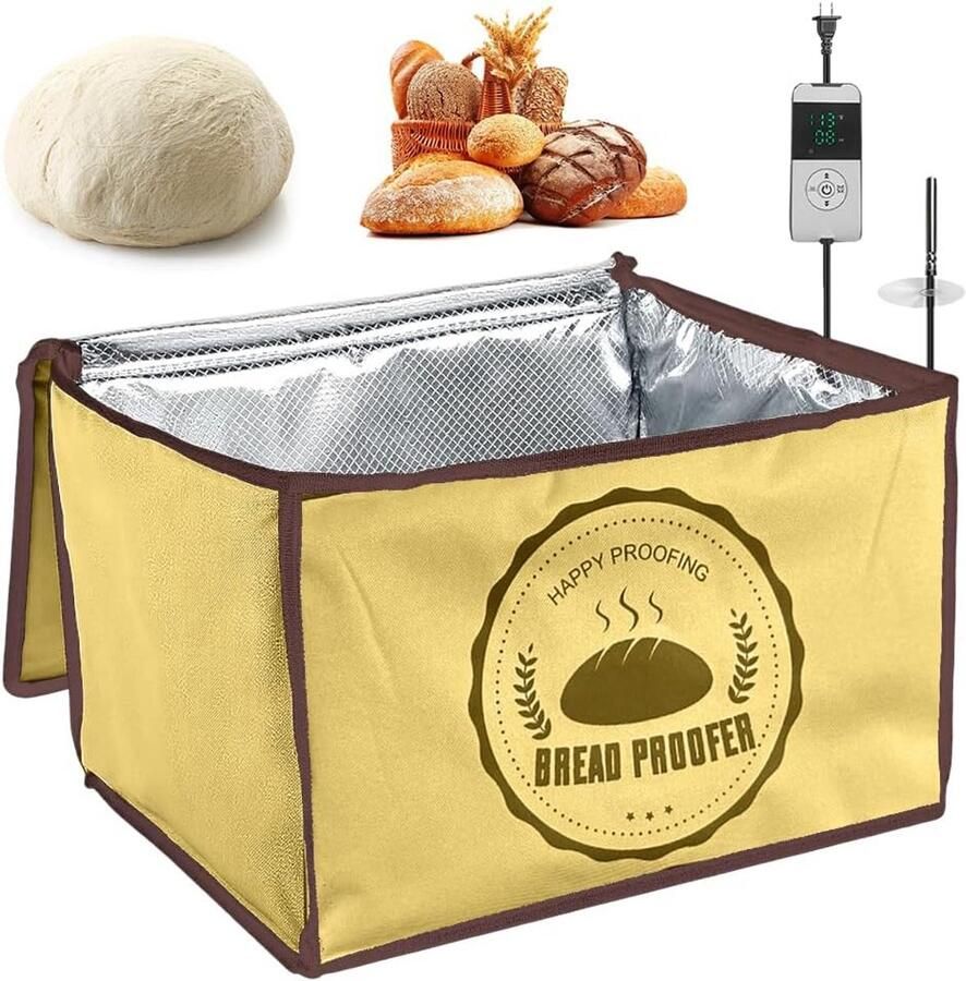 Gistendoos Zuurdeeg Deegbox Pizza Gecontroleerd Rijzen Instelbare Temperatuur Timer 30 Liter Inhoud Zwart