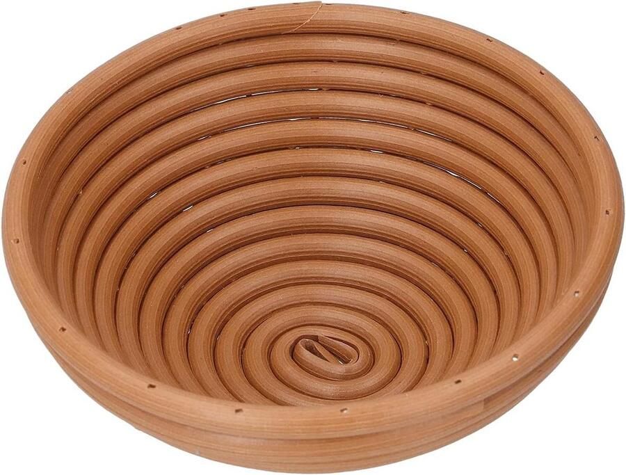 Gistingsmand Brood Rijsmand Bakmand Zelf Zuurdesem Maken Innovatief Geweven Ontwerp 16x6CM Rond Geelbruin