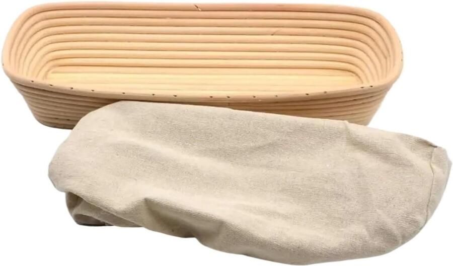 Gistmanden Brooddeeg Rieten Mand Pan Brood Bakken Natuurlijk Rotan Materiaal 30 x 14 x 7 cm