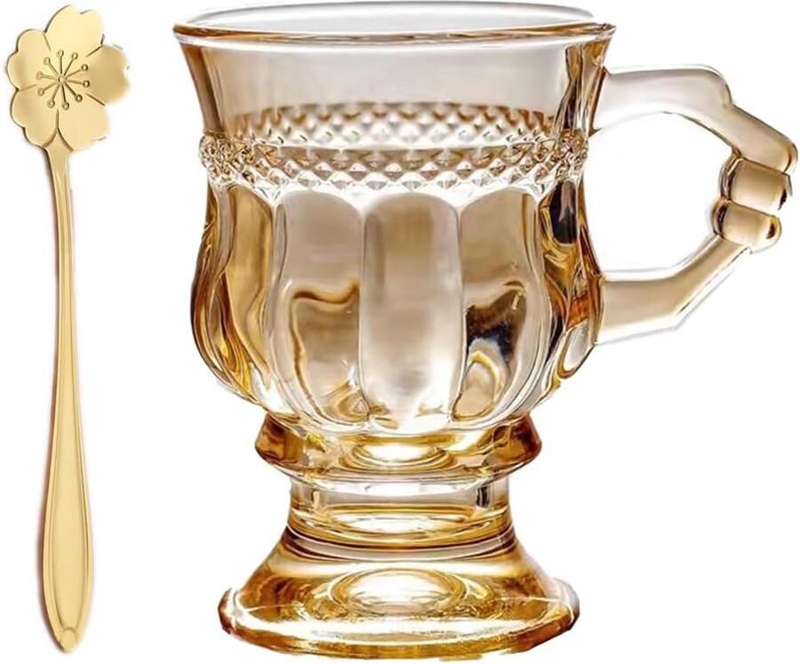 Glas Beker Glas met Oor Koffie voor Rode Wijn Water Cocktails