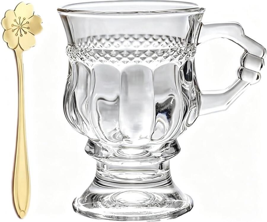 Glas Beker Koffieglazen met Handvat voor Rode Wijn Water Cocktails