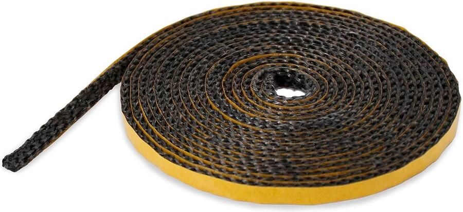 Glasband Afdichtingskoord Oven afdichten Hittebestendig 550°C 8 x 3 mm Zwart