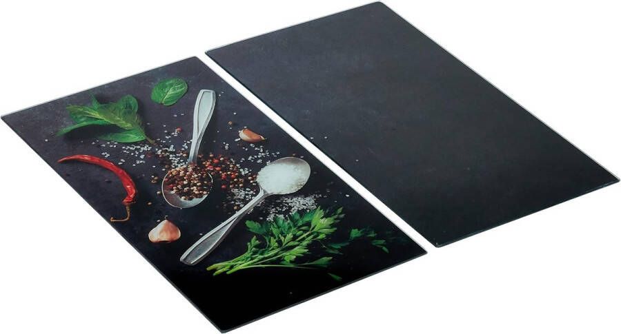 Glasbeschermplaat voor fornuis set van 2 afdekplaten voor glaskeramiek of inductie gehard glas 30 x 52 cm