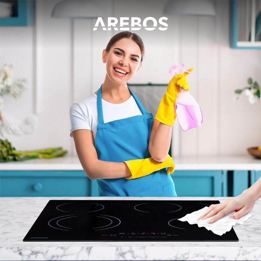 Glaskeramische Kookplaat Elektrische Kookplaat Thuis Koken Kookzones 59 cm Zwart - Foto 2