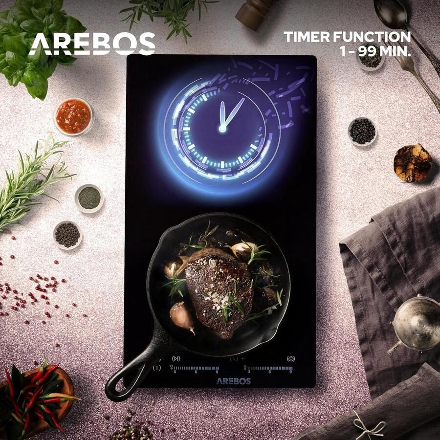 Glaskeramische Kookplaat Inbouw Kookplaat Dagelijks Koken Sensor Touch Bediening 30 cm Breed Zwart