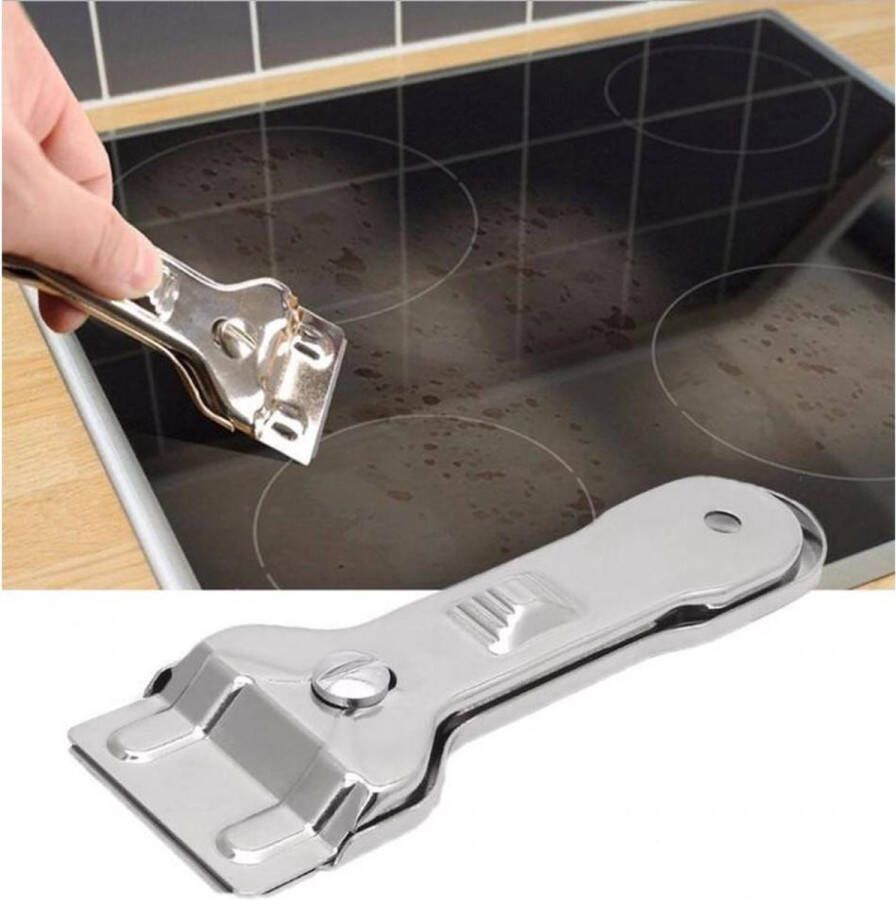 Glaskrabber schraper voor reinigen Keramische Inductie Halogeen Kookplaat + 1 reservemes