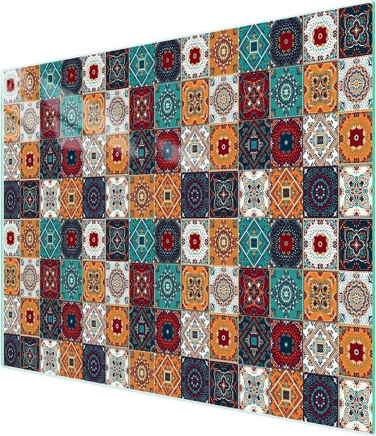 Glasplaat Kookplaat Snijplank Afdekplaat Keuken Beschermen Gehard Glas 52 x 30 cm Mozaïek