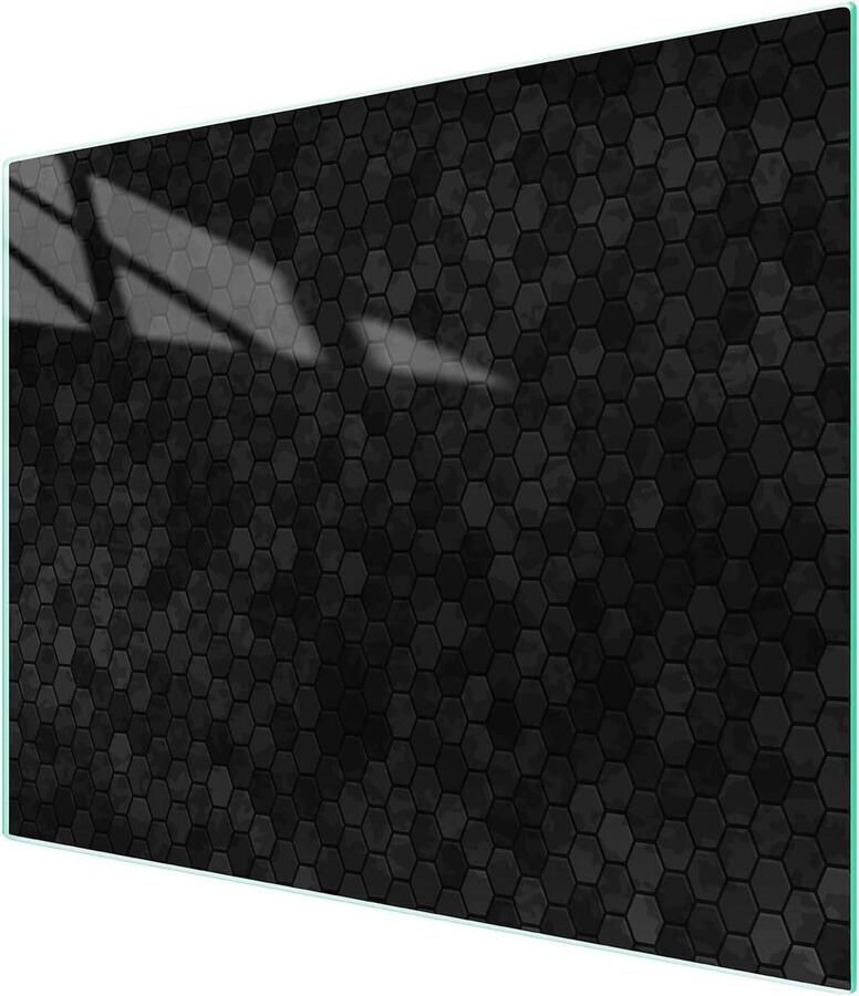 Glasplaat Kookplaat Werkblad Beschermer Keuken Beschermen Gehard Glas 52x30 cm Zwart
