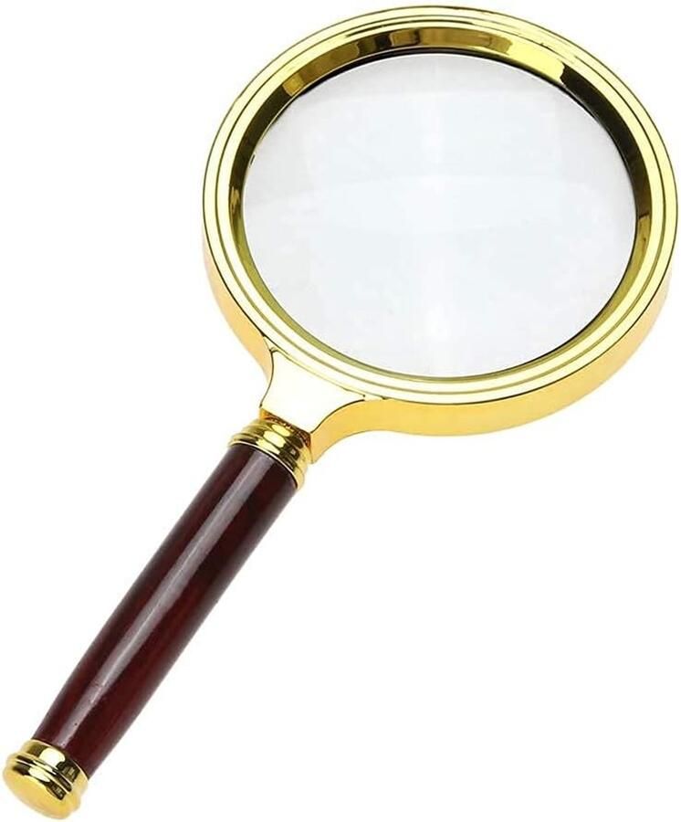 Glass 6X Magnification Magnifier Handheld Magnifier for Science Reading Book Inspection