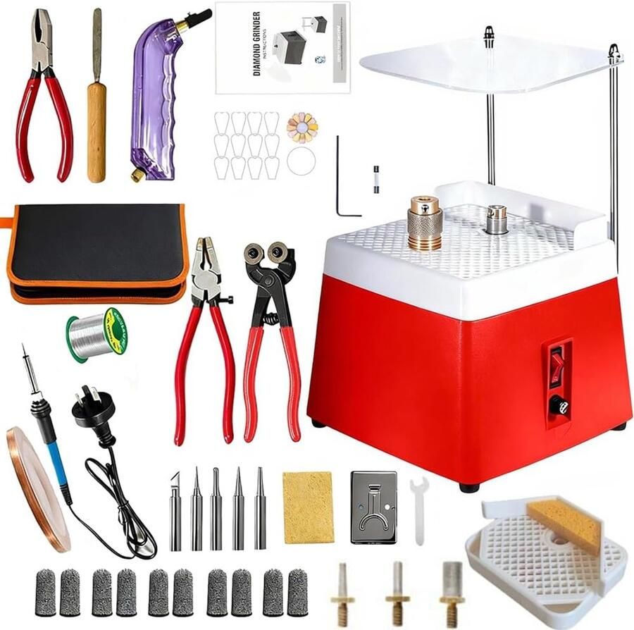 Glasslijper 220 V met zuigfunctie transparante bescherming 5 verwisselbare slijpkoppen universele accessoires dubbellaags design voor glas en keramiek
