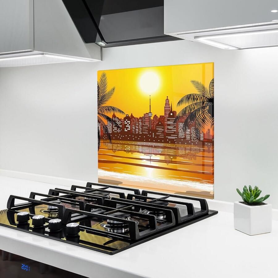 Glazen Achterwand Keuken 100x100 cm 5mm Gehard Glas voor Fornuis