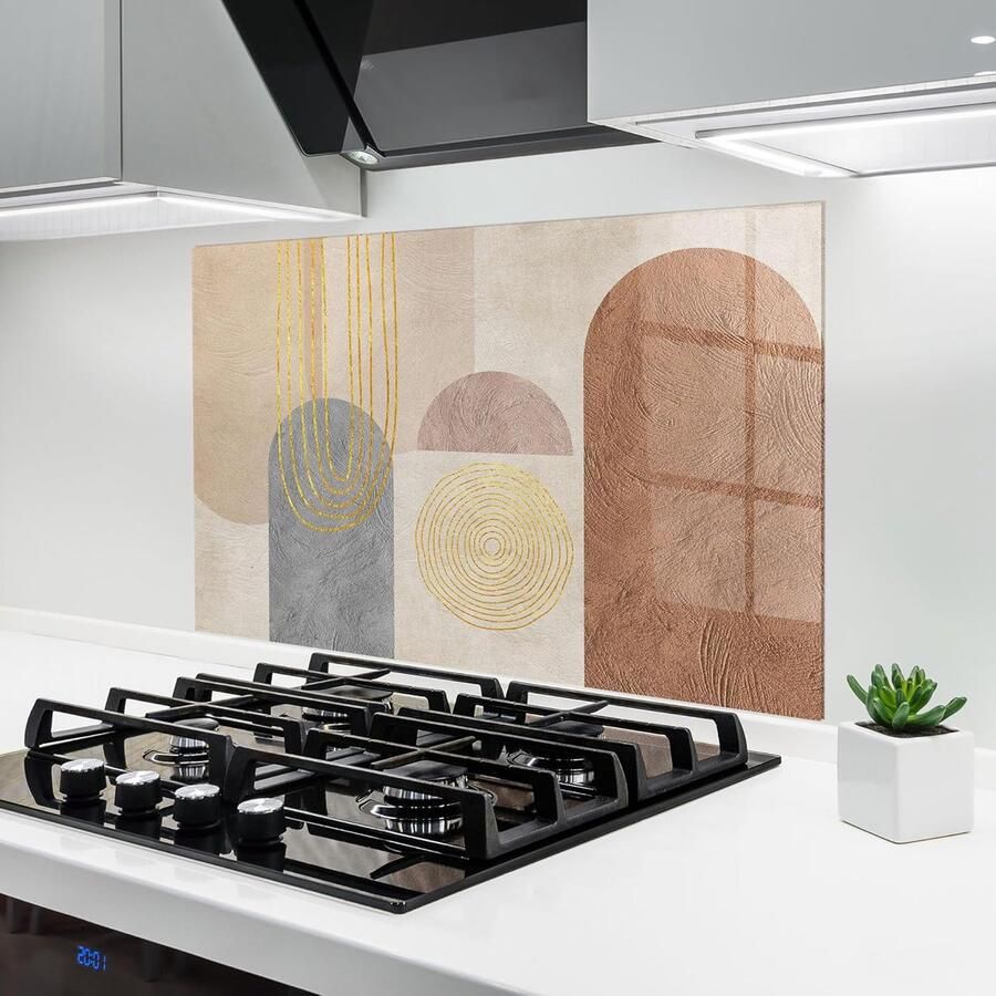 Glazen Achterwand Spatbescherming Keuken Koken Beschermen Hittebestendig Glas 50x70 cm Abstract Kleurrijk