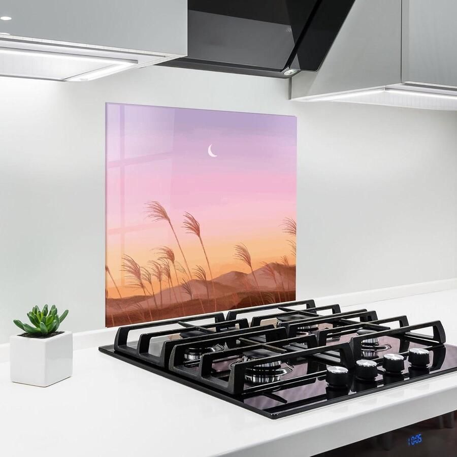 Glazen Achterwand Spatbord Keuken Koken Beschermen 3D Print Effect 60x60 cm Small Moon