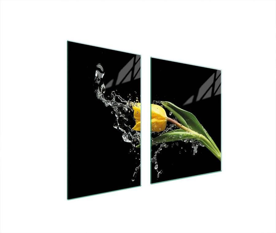 Glazen Afdekplaat Kookplaat 100x52 cm (2 Delig) Bescherming & Snijplank voor Inductie en Elektrisch