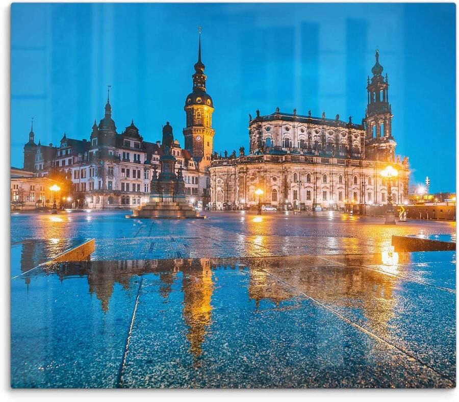 Glazen afdekplaat Kookplaat beschermer Keuken werkblad 3D diepte effect 60 x 52 cm Avond stad