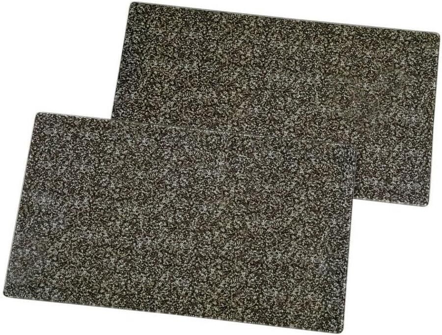 Glazen Afdekplaat Kookplaat Beschermers Keuken Decoratie Set van 2 52x30cm Graniet Look