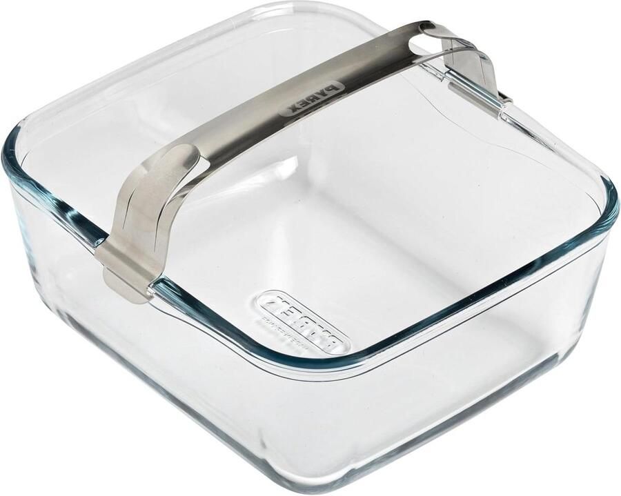 Glazen Airfryer Schaal Ovenschaal Airfryer Gezond Koken Afneembare Handgreep 20 x 18 cm Helder