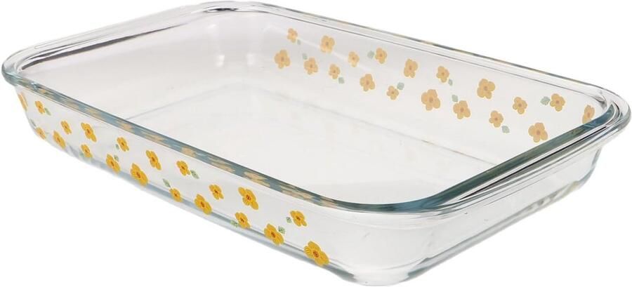Glazen Bakplaat Ovenschaal Braadslede Bakken en Braden Oven Magnetron Bestendig 34.5 x 20.5 x 5 cm