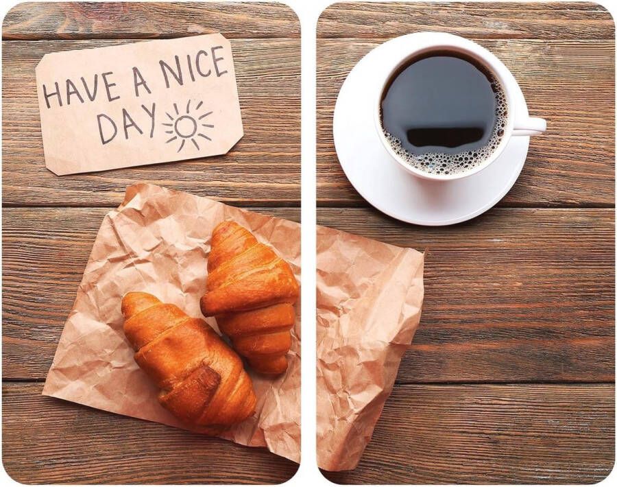 Glazen Beschermplaat Set van 2 voor Kookplaten Gehard Glas 30 x 0 8 x 52 cm