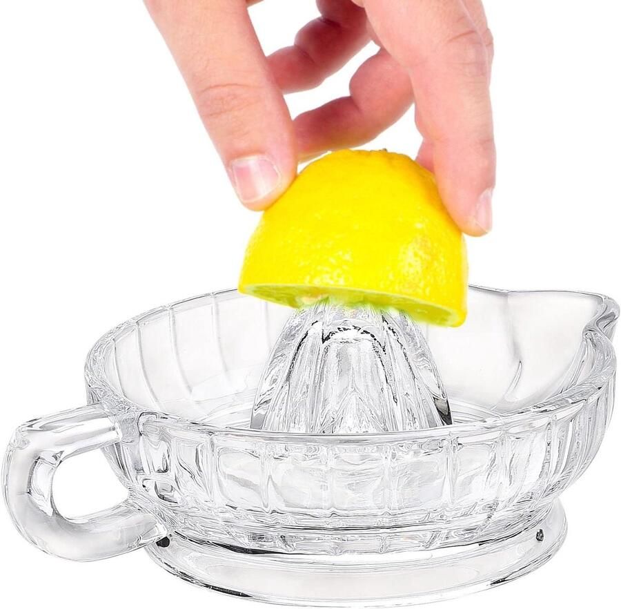 Glazen Citroenpers Sapcentrifuge Citruspers Dranken Bereiden Efficiënte Sap Extractie 17 x 7.3 cm Transparant