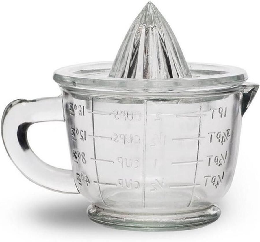 Glazen Citruspers Maatbeker Set Vers sap bereiden Vintage ontwerp 600ml Capaciteit Transparant