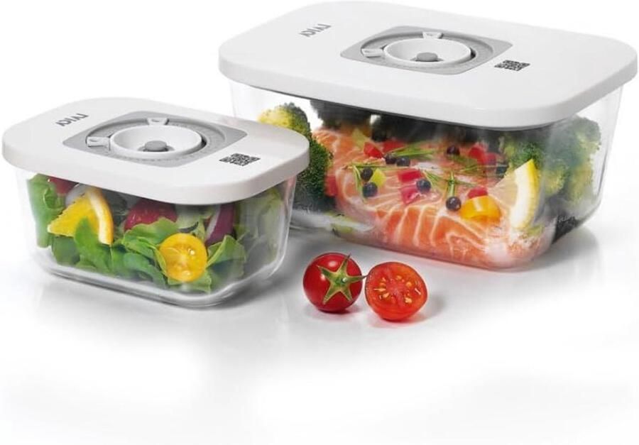 Glazen Containers Vacuüm Opslag Voedsel Langer Vers App Koppeling 0.5 en 1.5L Transparant