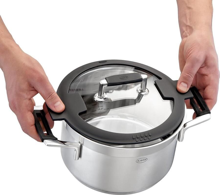 Glazen Deksel Koekenpan Deksel Koken Met Stoomafvoer 24 cm Zilver