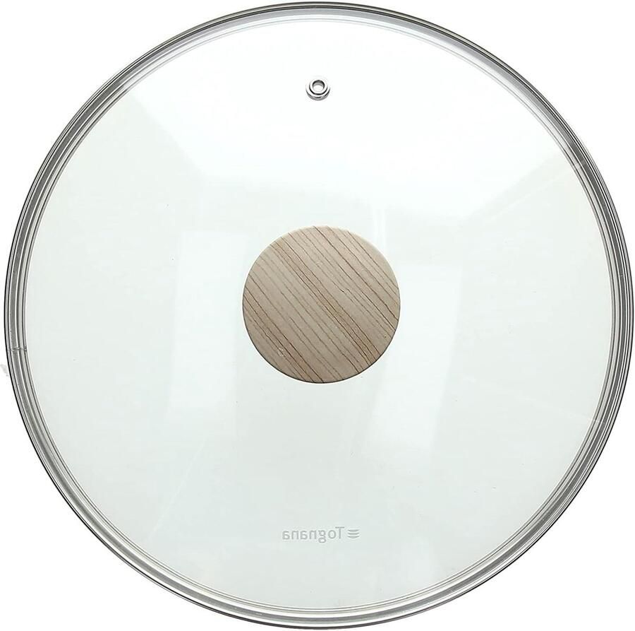 Glazen Deksel Kookdeksel Pan Zichtbaar Koken Soft-touch Knop 24 cm Transparant
