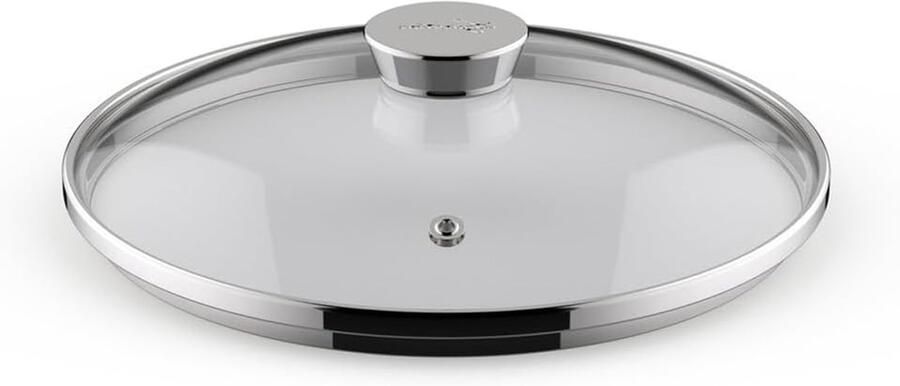 Glazen Deksel Kookdeksel Pan Deksel Koken op Inductie Roestvrijstalen Rand 28 cm Zilver