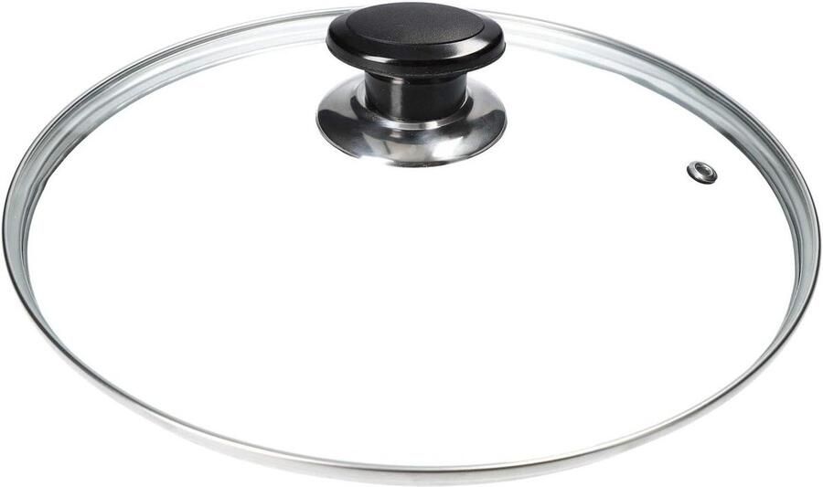 Glazen Deksel Pan Deksel Koken en Bakken Met Stoomgat 160 mm Zilver