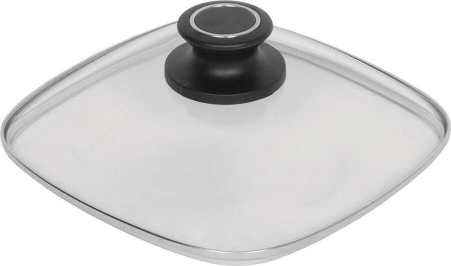 Glazen Deksel Pan Deksel Koken en Bakken Met Stoomventiel 28 x 28 cm Transparant
