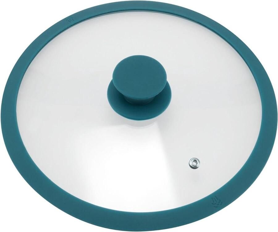 Glazen Deksel Pan Deksel Koken Met Stoomventiel 24 cm Waterblauw