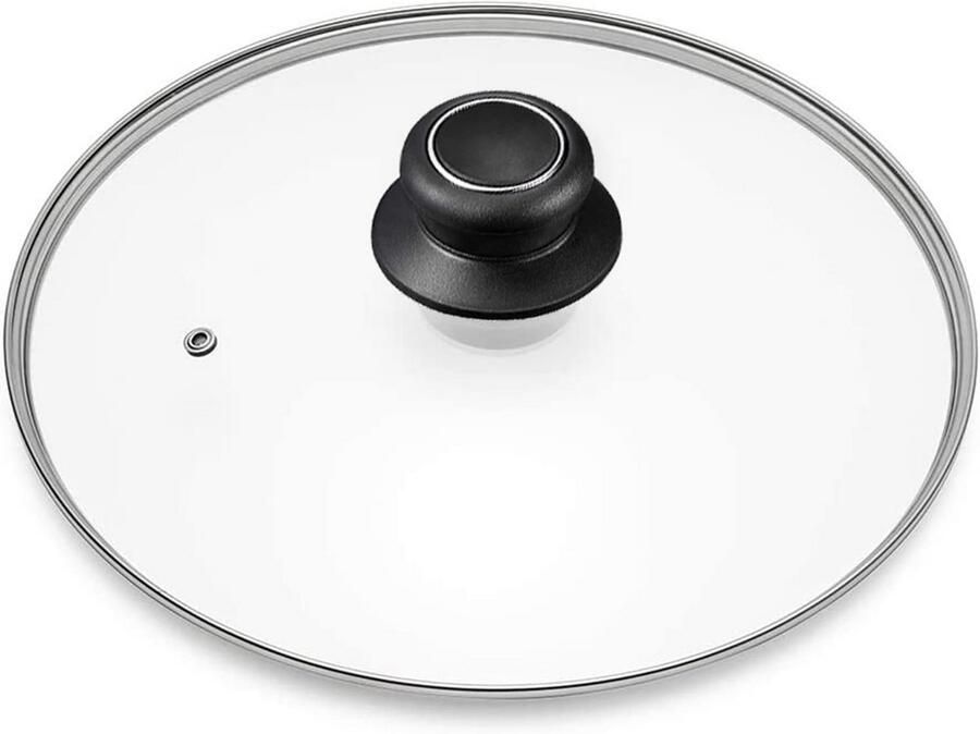 Glazen Deksel Pan Deksel Koken Versterkte Rand 12 Inch Zwart