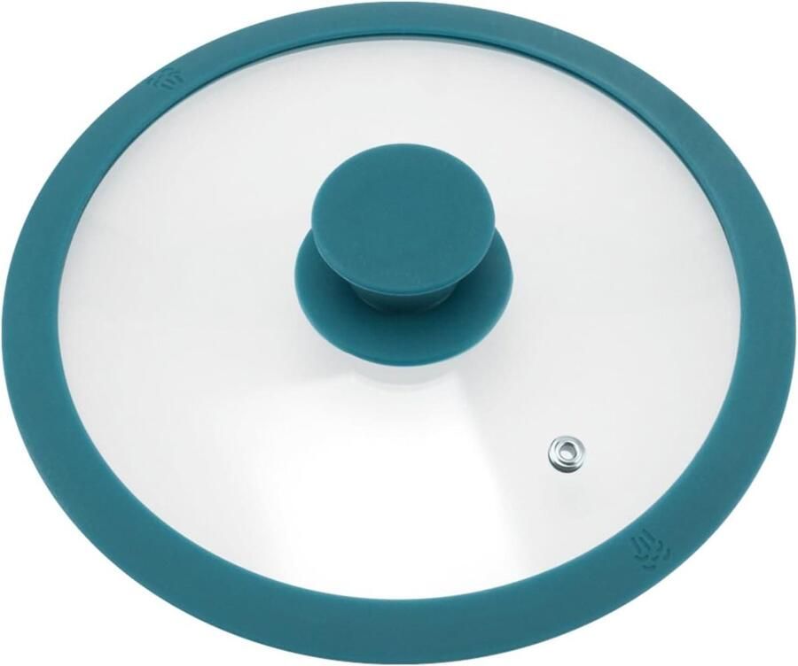 Glazen Deksel Pan Deksel Zichtbaar Koken Met Stoomuitlaat 20 cm Diameter Waterblauw
