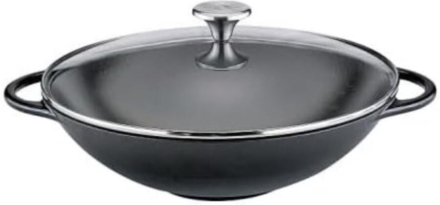 Glazen Deksel Wok Deksel Koken Optimale warmteverdeling 30 cm Zwart