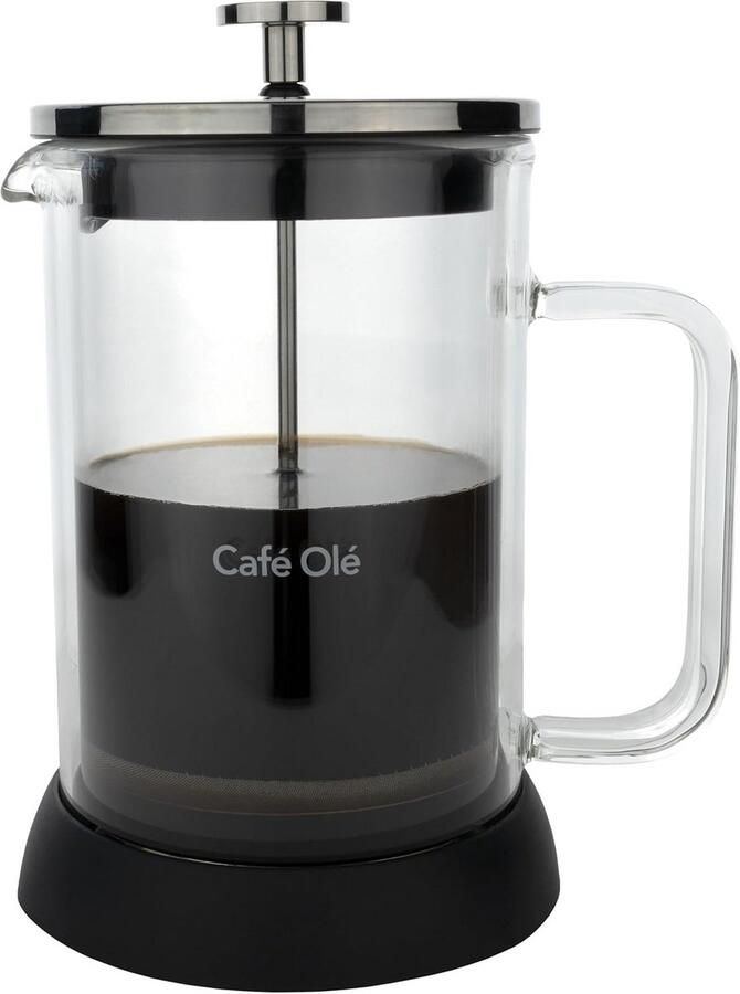 Glazen French Press Koffiezetapparaat Dubbelwandig 800 ml Met Antislip Voet