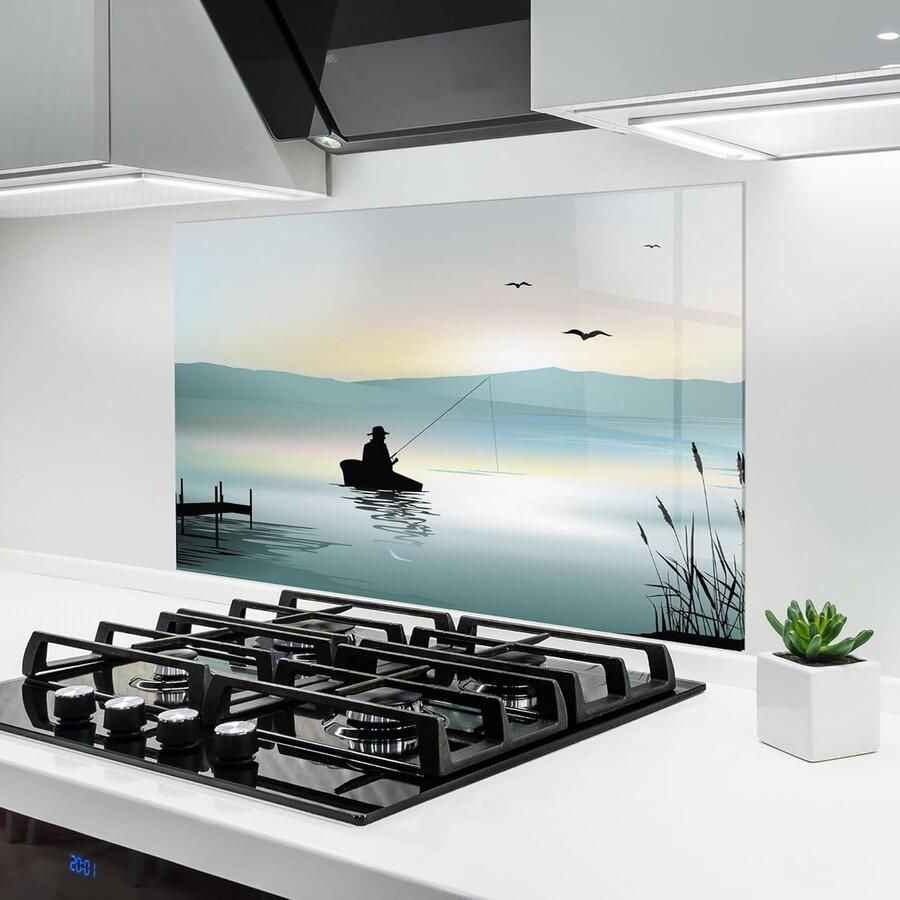 Glazen keukenachterwand 60x100cm 5mm Gehard Glas voor Fornuis en Aanrecht
