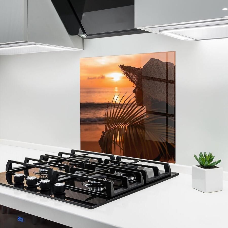 Glazen Keukenachterwand Spatbord Glasplaat Bescherming Kookplaat 3D Effect Print 60x60 cm Landschap