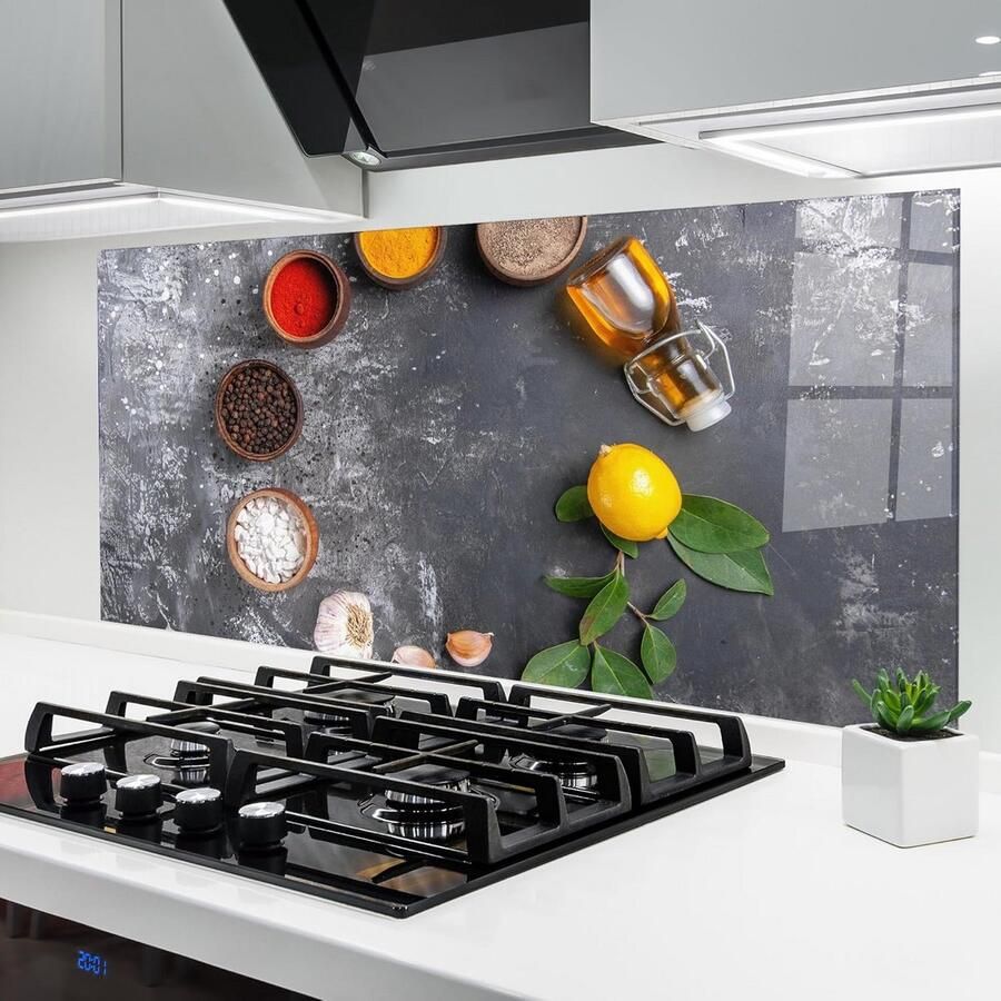 Glazen Keukenachterwand Spatscherm 60x120cm Gehard Glas voor Achter Fornuis