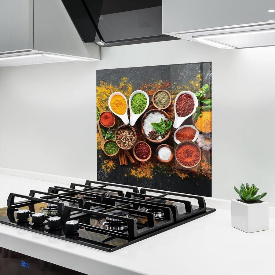 Glazen Keukenachterwand Spatscherm 60x60 cm Gehard Glas voor Fornuis