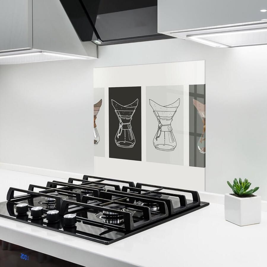 Glazen Keukenachterwand Spatscherm 60x60 cm Gehard Glas voor Montage Achter fornuis