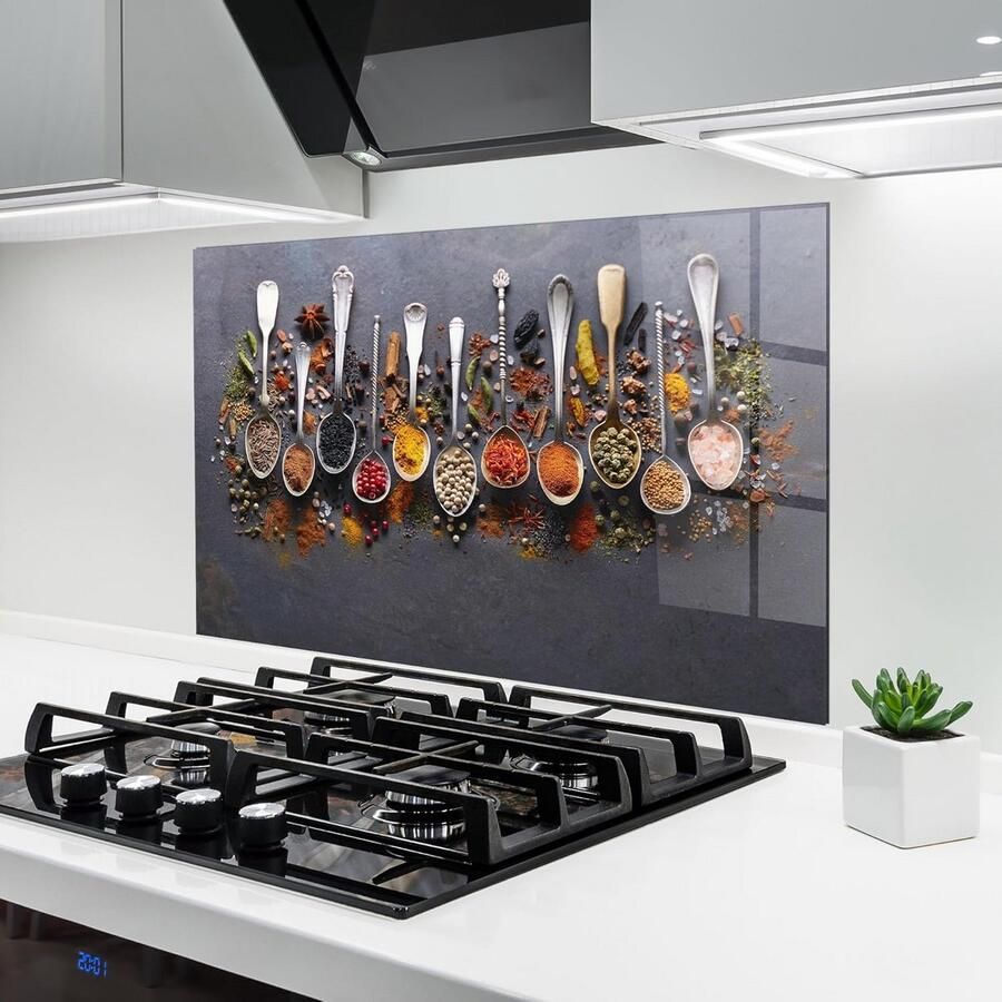 Glazen Keukenachterwand Spatscherm 60x80 cm 5mm Gehard Glas voor Fornuis